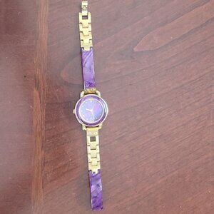 Amitron Now Womens Gold & Purple Quartz Watch With Water Resistant Feature